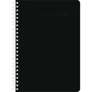 Zettler Wochenplaner Balacron schwarz 2026 - Büro-Kalender A5 - Cheftimer - black - Ringbindung - 1 Woche 2 Seiten - 128 Seiten - Zettler
