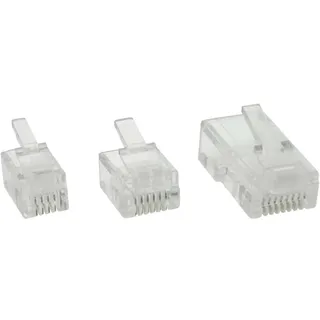 InLine 72010 10er Pack Modularstecker, 4P4C RJ10 zum Crimpen auf Flachkabel