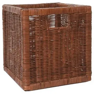 Vivanno Attraktiver Flechtkorb aus natürlichem Rattan, Braun, Stabil für Regal & Schrank - 30x32x29cm, ideal für Ikea Expedit und Kallax