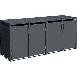 DEGAMO Mülltonnenbox MÜNCHEN 264x80x116cm für Tonnen 120 und 240 Liter, Stahl anthrazit