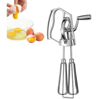 Handkurbelmixer, Handkurbel-Eierschläger, Rührgerät Aus Edelstahl - Multifunktionaler Küchen-Handmixer, Ergonomischer Eierschläger Für Restaurant, Camping