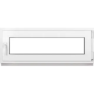 Framex Kellerfenster Fenster Kunststofffenster Weiß Breite x Höhe 110 x 40 cm (1100 x 400 mm) 2fach (32 mm) Dreh Kipp DIN Rechts - Premium - Weiß