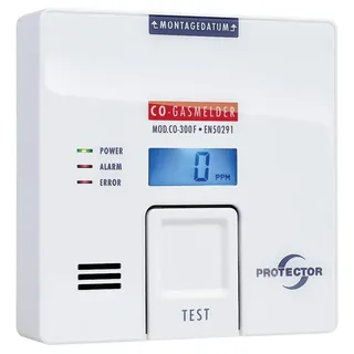 PROTECTOR CO-300F Kohlenmonoxid-Melder batteriebetrieben detektiert Kohlenmonoxid