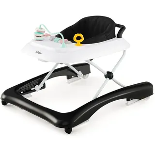 COSTWAY 3 in 1 Lauflernhilfe klappbar, Lauflernwagen mit verstellbarer Höhen & Geschwindigkeit, Baby Walker mit abnehmbarer Spielplatte, Laufwagen gehfrei Baby ab 6 Monaten (Schwarz)