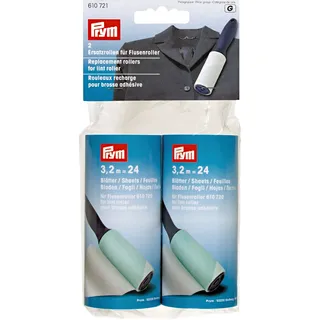 Prym Lint Roller, Replacement Rolls, White, On Size