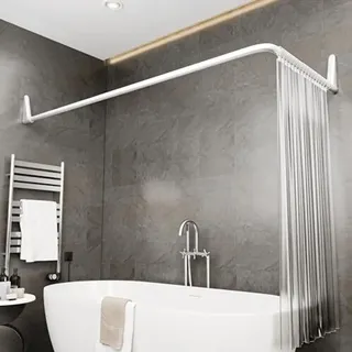 ERICA Duschvorhangstange L-Form 70 x 90 cm weiß