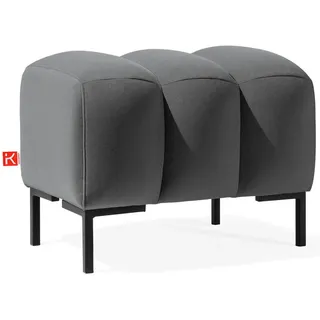 konsimo® Sitzhocker, Dunkelgrau, Holz, Rechteckig, 60x50x50 cm, Hergestellt in Europa, FSC 100%, Wohnzimmer, Hocker, Sitzhocker