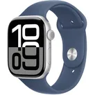 Apple Watch Series 10 Aluminiumgehäuse GPS 46mm Silber (Sportarmband denim) S/M