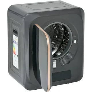 OKWISH Mini Wäschetrockner48x40x57cm 3kg Kompakter Elektrischer Ablufttrockner mit 5 Programmen Wandmontage Überhitzungsschutz Energieeffizient Grau