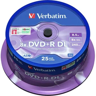 Verbatim DVD+R - hochwertige Speichermedien für sichere Archivierung im Büro 8.5GB 25 Stück