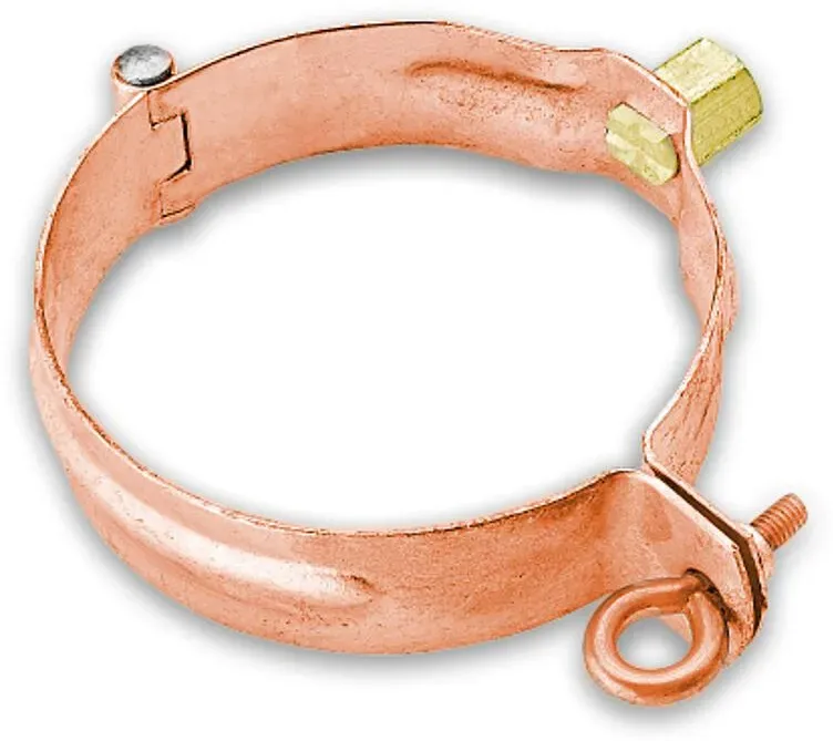 Fallrohrschelle Grömo mit Gewindemutter M10, Kupfer, verschiedene Größen (Ausführung: Ø 100mm)