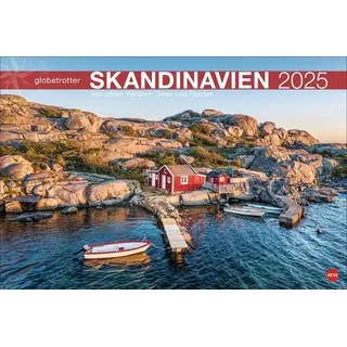 Skandinavien Globetrotter Kalender 2025 - Von stillen Wäldern, Seen und Fjorden: Stille Wasser, rote Holzhäuser - der Wandkalender XL zeigt ... (Globetrotter Reisekalender Heye)