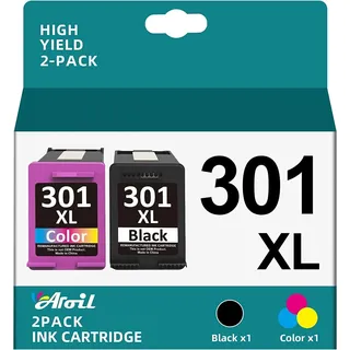 301XL Multipack Ersatz für HP 301 Druckerpatronen für HP 301 XL Patronen Schwarz für HP Envy 4500 5530 4504 4502 Deskjet 2540 2544 2549 3050 Officejet 4630 4632 2620 (1 Schwarz, 1 Farbe, 2er-Pack)