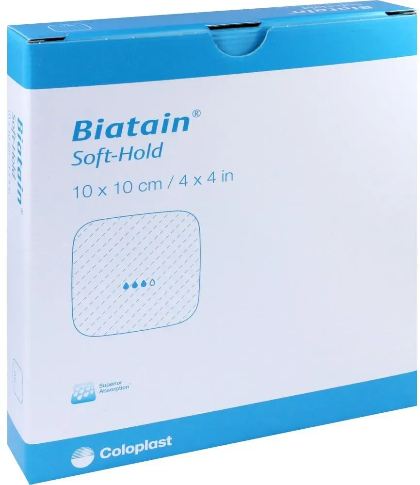BIATAIN Schaumverband 10x10 cm sanft haftend 5 St Verband