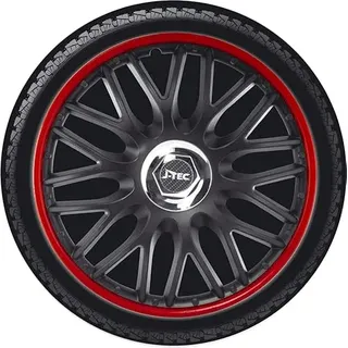 All4You Radkappen 14 Zoll Orden Rot Schwarz Red Black Universal (14 Zoll)
