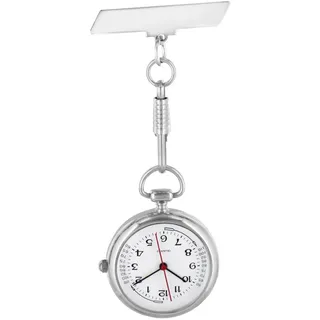 Pacific Time Krankenschwesteruhr Schwesternuhr Krankenpflegeuhr Kitteluhr Pflegeuhr Tachymeter Analog Quarz (weiß) 20655