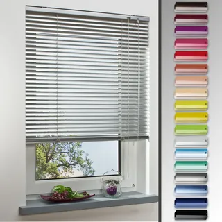 Alu-Jalousie, Aluminium-Jalousie / 140 x 160 Mocca/Wand-und Deckenmontage, Rollo, Jalousie