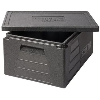 Thermo Future Box Quadratische GN 1/1 Premium Transportbox Warmhaltebox und Isolierbox mit Deckel, Thermobox aus EPP (expandiertes Polypropylen), Schwarz, 42 Liter Boxer