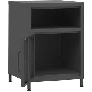 vidaXL Nachtschrank Anthrazit 35 x 35 x 51 cm Stahl