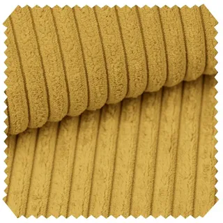 novely novely® PORTO - Polsterstoff in Breitcord-Optik - Ultraweicher Möbelstoff - Pflegeleichte Meterware 1 lfm | Farbe: 43 Sonnengelb