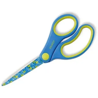 DAHLE Kinderschere Kids spitz 5,5 Zoll, 14cm, blau Motiv: ABC, Rechtshänder