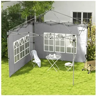 Outsunny Seitenteile für Pavillon 3x3/3x4 m 2 Stück Hellgrau 2,95 x 1,95 m
