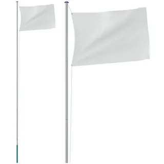 vidaXL Fahnenmast Teilbar Silbern 6,23 m Aluminium