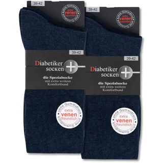 Diabetiker Socken ohne Gummi & Naht aus 97% Baumwolle für Damen und Herren 6 Pk