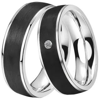 DOOSTI Trauring Schmuck Geschenk Edelstahl Trauring Ehering Partnerring LIEBE, wahlweise mit oder ohne Zirkonia schwarz 52