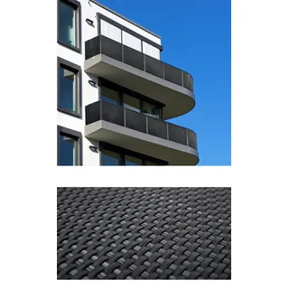 Dynamic24 Windschutz 300 x 90 cm grau Polyrattan