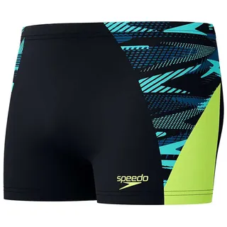 Speedo End+ Max Splice Badehose Boxer - Black / Hyper Yellow - UK 36