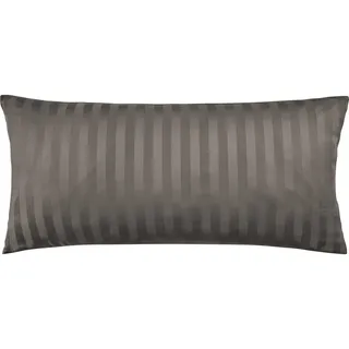 Pure Label Mako Satin Damast Streifen Kopfkissenbezug 40x80 cm aus 100% Baumwolle in Taupe| Traumhaft weicher Kissenbezug passend zu unseren Bettwäsche Sets