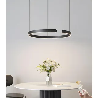 GaoHX Hängelampe Ring Moderne LED Pendelleuchte Esszimmer Dimmbar Hängelampe Esstisch Minimalistisches Hängeleuchte for Wohnzimmer, Küche Esszimmerlampe Höhenverstellbar Lampen(Nero,40cm)