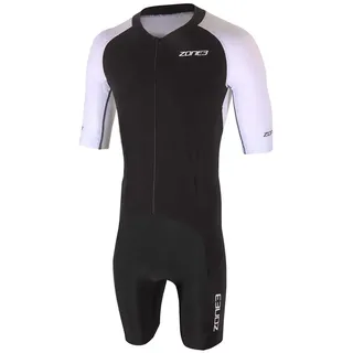 ZONE3 Lava Long Distance Full Zip Trisuit kurzarm schwarz/weiß - M
