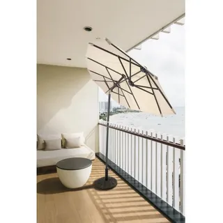 BURI Sonnenschirm Balkon Sonnenschirm Natur Sonnenschutz Gartenschirm Terrassenschirm beige