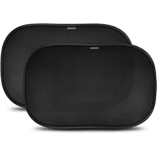 Caramaz Autosonnenschutz Baby mit UV Schutz Zertifiziert - Opti-Dark - 51x31cm, 2 Stück, (Sonnenschutz Auto Seitenscheibe - Autofenster Sonnenschutz Kinder) schwarz