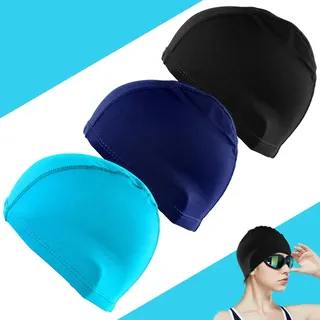 Badekappe,Komfort Stoff Schwimmhaube,Weiche Badehaube,leichte Badekappen,Schwimmen für Damen Kinder Jugendliche Erwachsene,3 Sück Set