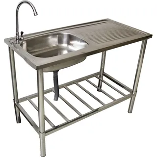 Westerholt Edelstahl Multifunktionswaschtisch 103 x 53 x 57 cm