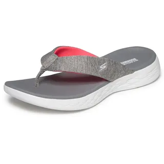 Skechers Damen On-The-go 600-15304 Flipflop, Grau/Pink, 36 EU - 36 EU