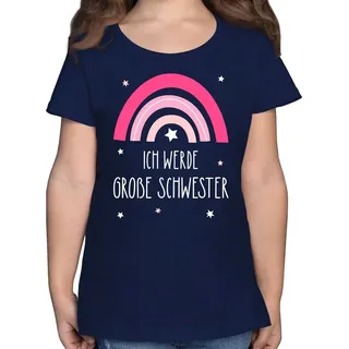 Shirtracer T-Shirt Ich werde große Schwester - Regenbogen - grosse Schwester Große Schwester blau 128 (7-8J)