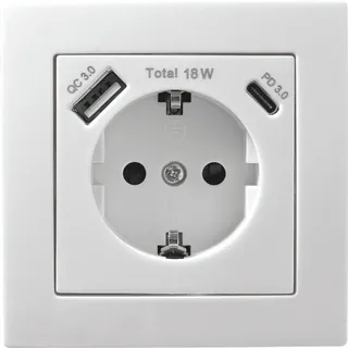 McPower Schutzkontakt-Steckdose Flair Weiß 2 St.