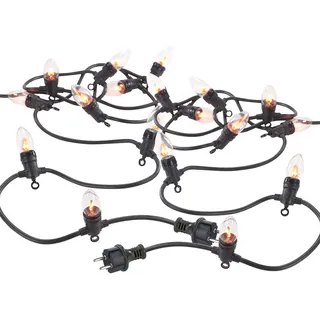 Lunartec 2er-Set Deko-Lichterketten, 10 Glühbirnen in Flammen-Optik, IP44, 4,2m