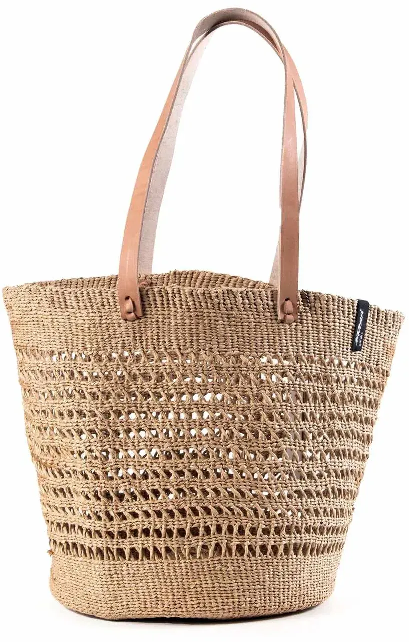 Mifuko Kiondo shopper Umhängetasche Papier braun M