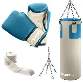 ScSPORTS ScSPORTS® Boxsack Set 25kg Gefüllt Boxhandschuhen Boxbandagen Erwachsene Boxset
