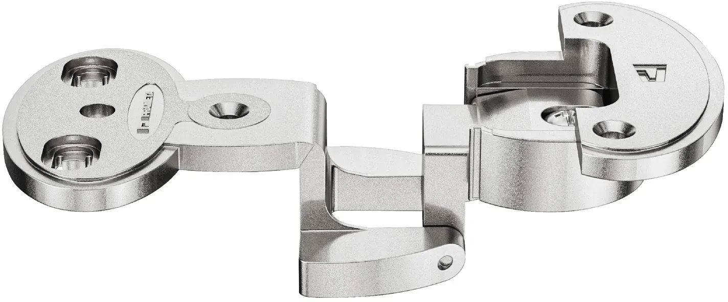 Objektscharnier, Modell 2000 A, Eckanschlag, Fuge 4 mm, 45/9,5 mm