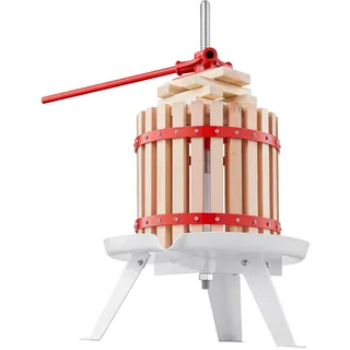 Vevor Obstpresse Saftpresse Beerenpresse 6 L, Fruchtpresse 17,5 x 26 cm Zelkova-Holz Manuelle Obstpresse, Apfelpresse Weinpresse Maischepresse Saftpresse Entsafter Obstmühle mit Filtertüten