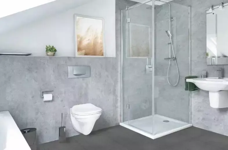 HSK Wandverkleidung „RenoDeco“ 1250 × 2550 mm Struktur, Feinstein, Aschgrau