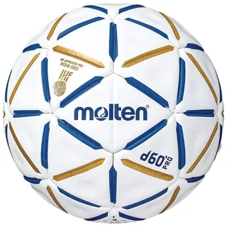 Molten D60 Pro harzfreier Handball für Hallen mit Harzverbot weiß/blau/gold 3