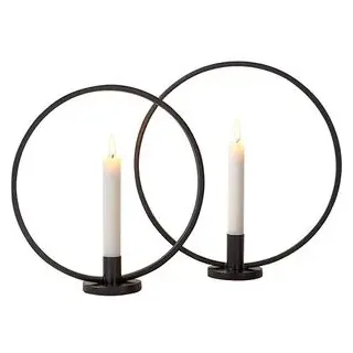 Böttcher-AG HI 2-tlg. Kerzenhalter-Ring-Set schwarz,