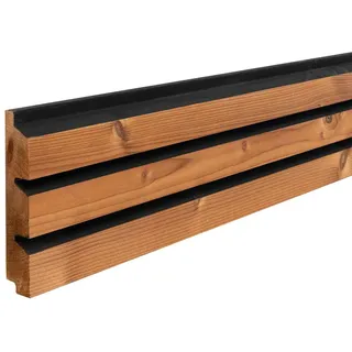 Thermo-Fichte, Fassadenprofil aus Vollholz mit schwarzer Streifen CAR10, 25x140 mm - 2390 mm